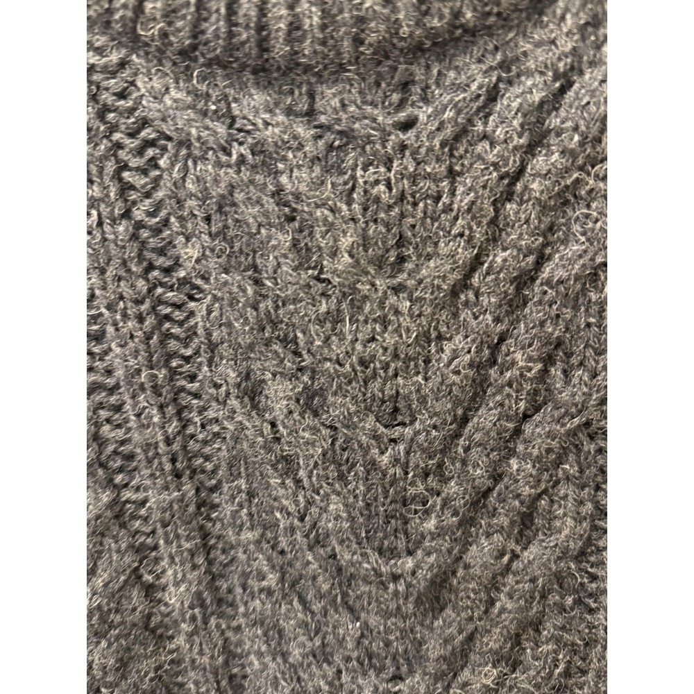 Columba Reid Mens Wool Cable Knit Sweater Charcoal Grey‎ Made in UK Size S - Picture 2 of 6